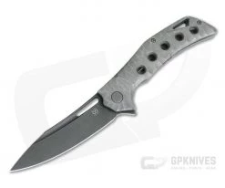 Olamic Cutlery Swish 5 Hole Stonewashed Sculpted Titanium Stonewashed PVD Elmax Flipper 4221