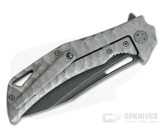 Olamic Cutlery Swish 5 Hole Stonewashed Sculpted Titanium Stonewashed PVD Elmax Flipper 4221 4 Olamic Cutlery Swish 5 Hole Stonewashed Sculpted Titanium Stonewashed PVD Elmax Flipper 4221 - Image 2