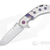 Olamic Cutlery Wayfarer One Off Tanto 247T Jeweled Titanium Dragonskin Inlays Satin M390 Flipper -Outlet Flippers Store 4224