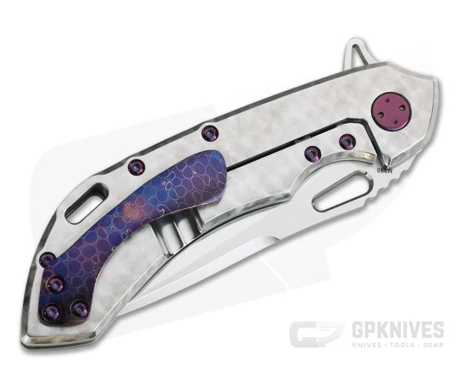 Olamic Cutlery Wayfarer One Off Tanto 247T Jeweled Titanium Dragonskin Inlays Satin M390 Flipper 4 Olamic Cutlery Wayfarer One Off Tanto 247T Jeweled Titanium Dragonskin Inlays Satin M390 Flipper - Image 2