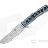 Brad Zinker Custom T FLF Clip Point Damasteel Blue Zirc Titanium Frame Lock Flipper -Outlet Flippers Store 4232