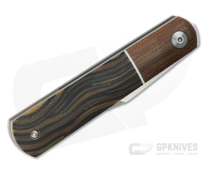 Enrique Pena Custom Barlow Clip Point Bolstered Custom G-Carta Micarta Front Flipper 4256 4 Enrique Pena Custom Barlow Clip Point Bolstered Custom G-Carta Micarta Front Flipper 4256 - Image 2