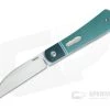 Enrique Pena Custom Swayback Wharncliffe Bolstered Teal Crosscut G-Carta Micarta Top Flipper 4258 -Outlet Flippers Store 4258 1