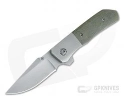 Roe Knives Custom Hostile Intent S30V Bolstered Green Canvas Micarta Titanium Liner Lock Flipper 4279