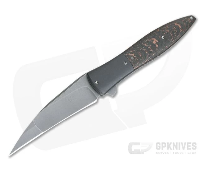 Brad Zinker Custom Flarehawk LLF Stonewashed CPM 154 Zirc Bolsters Copper Snakeskin FatCarbon Flipper 4298 3 Brad Zinker Custom Flarehawk LLF Stonewashed CPM 154 Zirc Bolsters Copper Snakeskin FatCarbon Flipper 4298