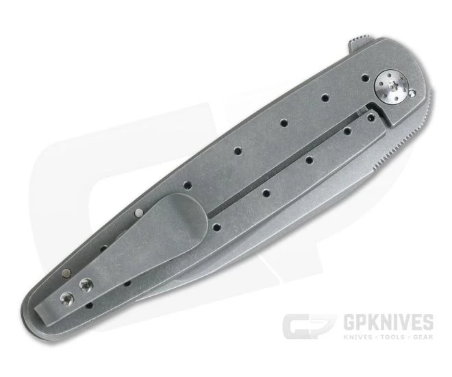 Brad Zinker Custom TDWC Teardrop Wharncliffe Stonewashed CPM 154 Titanium Frame Lock Flipper 4299 4 Brad Zinker Custom TDWC Teardrop Wharncliffe Stonewashed CPM 154 Titanium Frame Lock Flipper 4299 - Image 2