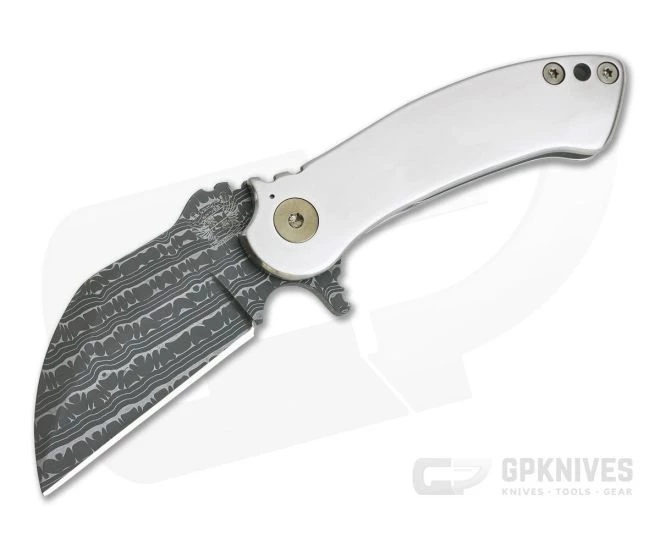 Grindhouse Knives TMAx #13 Nichols Iguana Damascus Satin Double Titanium Flipper 3 Grindhouse Knives TMAx #13 Nichols Iguana Damascus Satin Double Titanium Flipper