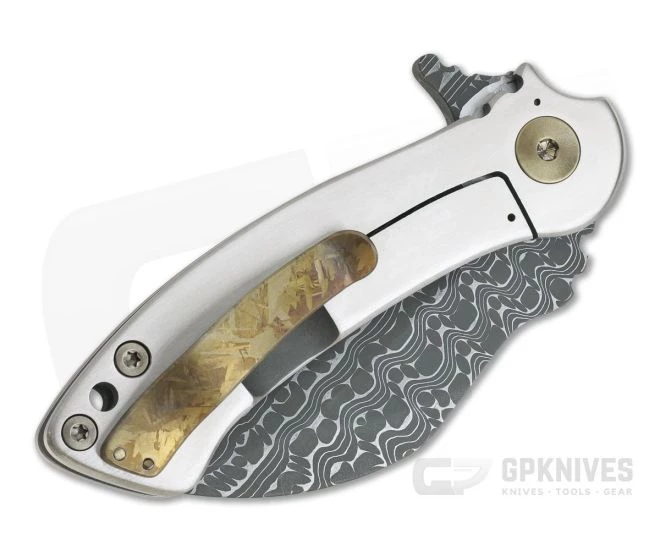 Grindhouse Knives TMAx #13 Nichols Iguana Damascus Satin Double Titanium Flipper 4 Grindhouse Knives TMAx #13 Nichols Iguana Damascus Satin Double Titanium Flipper - Image 2