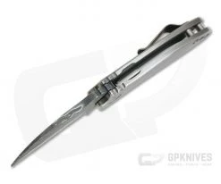 Grindhouse Knives TMAx #12 Nichols Damascus Satin Double Titanium Flipper -Outlet Flippers Store 4314 3