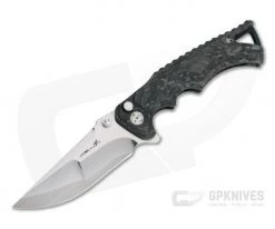 Brian Tighe Custom Tighe Fighter S90V San Mai Drop Point Carbon Fiber Flipper 4316