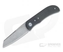 Burger Custom LEXK Plus Sheepsfoot Acidwash M390 C-TEK Bolstered Carbon Fiber Titanium Liner Lock Top Flipper
