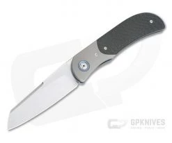 Burger Custom LEXK Plus Sheepsfoot Satin M390 Bolstered Carbon Fiber Titanium Liner Lock Top Flipper