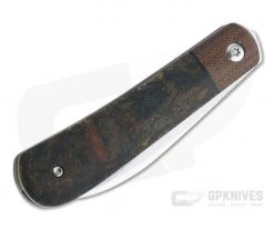 Enrique Pena Custom Swayback Wharncliffe Bolstered Rag Micarta Top Flipper 4330 -Outlet Flippers Store 4330 2