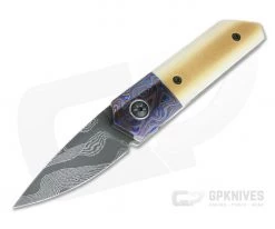 Chad Nell Custom Trico Tiger Tail Damascus Black Timascus Westinghouse Micarta Liner Lock Front Flipper