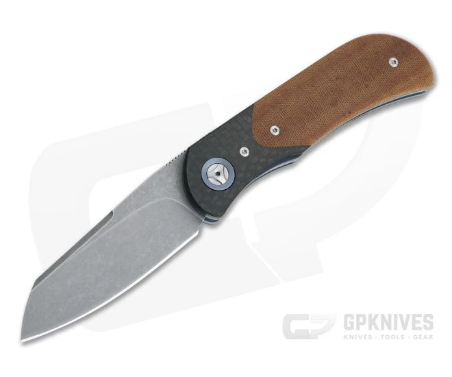 Burger Custom EXK Plus Carbon Fiber Bolstered Natural Micarta Acid Washed M390 Front Flipper 4361 3 Burger Custom EXK Plus Carbon Fiber Bolstered Natural Micarta Acid Washed M390 Front Flipper 4361