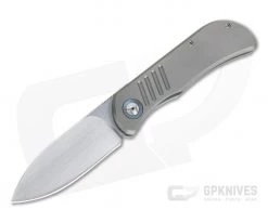 Burger Custom EXK SFL Satin M390 Spear Point Titanium Frame Lock Front Flipper 4362