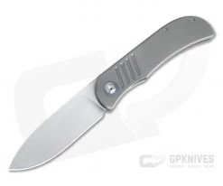 Burger Custom LEXK SFL Satin M390 Spear Point Titanium Frame Lock Top Flipper