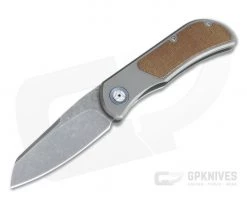 Burger Custom EXK SFL Acid Washed M390 Sheepsfoot Micarta Titanium Frame Lock Top Flipper