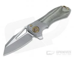 Marfione Custom Protocol Wharncliffe Two-Tone Apocalyptic 204P Green Micarta Flipper 4417