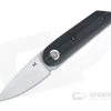 Chad Nell Custom Midge Satin AEB-L Black Linen Micarta Slip Joint Top Flipper 4419 -Outlet Flippers Store 4419 1