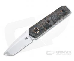 Chad Nell Custom Podium Satin AEB-L Tanto Copper Shred Carbon Fiber Liner Lock Front Flipper 4421