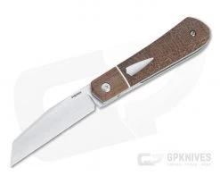 Enrique Pena Custom Front Flipper Raptor Bolstered Burlap Micarta Folder 4453