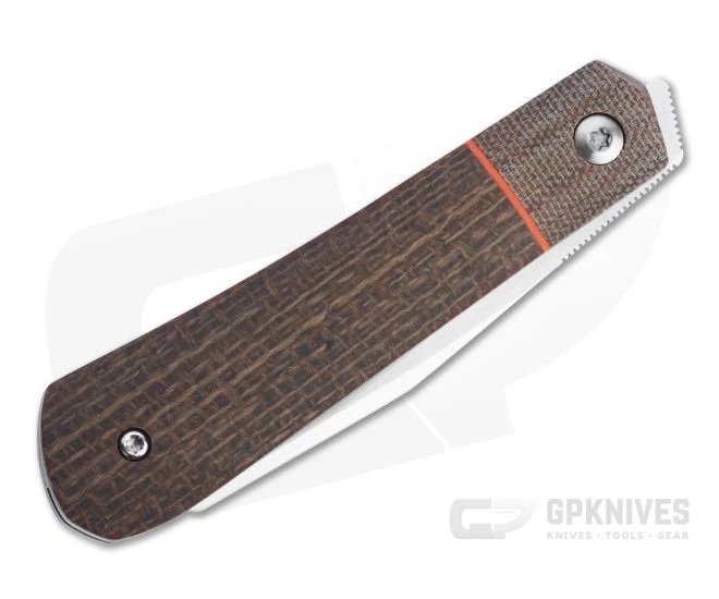 Enrique Pena Custom Front Flipper Raptor Bolstered Burlap Micarta Folder 4454 4 Enrique Pena Custom Front Flipper Raptor Bolstered Burlap Micarta Folder 4454 - Image 2