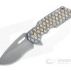 Attn2Detail Large Mark I Recurve Acid Washed S35VN Toxic Fish Net Milled Titanium Flipper 4464