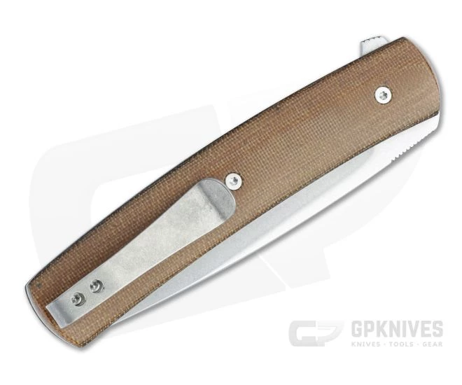 Brad Zinker FR LLF Stonewashed CPM-154 Natural Canvas Micarta Liner Lock Flipper 4466 4 Brad Zinker FR LLF Stonewashed CPM-154 Natural Canvas Micarta Liner Lock Flipper 4466 - Image 2