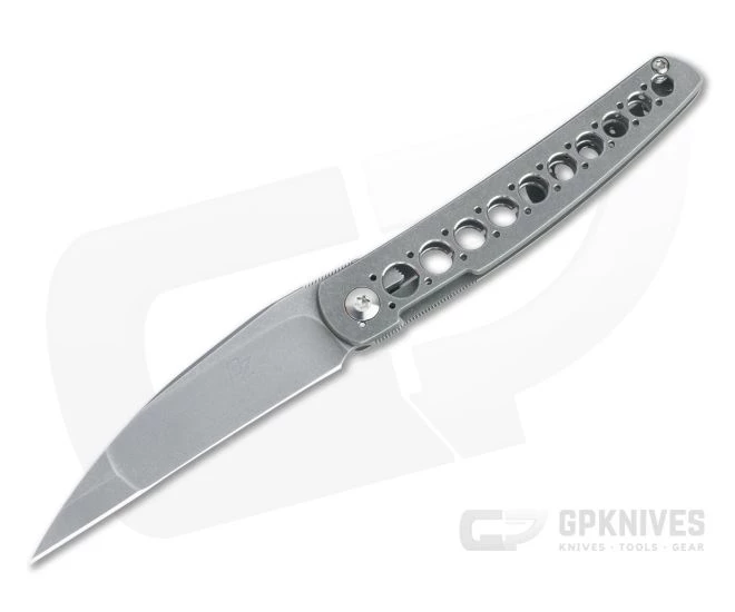Brad Zinker Swayback Wharncliffe FLF Stonewashed CPM-154 Titanium Front Flipper 4468 3 Brad Zinker Swayback Wharncliffe FLF Stonewashed CPM-154 Titanium Front Flipper 4468