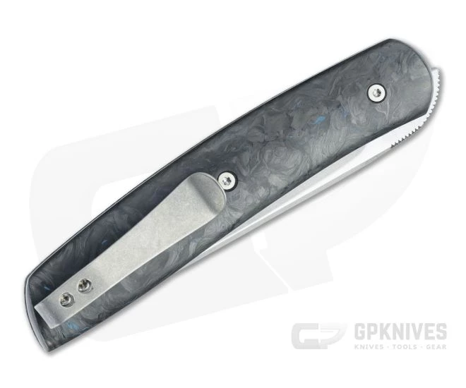 Brad Zinker Trapper Arc LLF Stonewashed CPM-154 Blue Marbled Carbon Fiber Front Flipper 4471 4 Brad Zinker Trapper Arc LLF Stonewashed CPM-154 Blue Marbled Carbon Fiber Front Flipper 4471 - Image 2