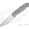 Burger Custom Atlas SFL Drop Point Satin Elmax Grooved Gray Titanium Frame Lock Front Flipper 4495 -Outlet Flippers Store 4495 1
