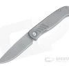 Burger Custom Atlas SFL Drop Point Acid Washed Elmax Grooved Gray Titanium Frame Lock Front Flipper 4497 -Outlet Flippers Store 4497 1