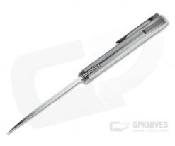 Burger Custom Atlas SFL Sheepsfoot Satin Elmax Grooved Gray Titanium Frame Lock Front Flipper 4500 -Outlet Flippers Store 4500 3