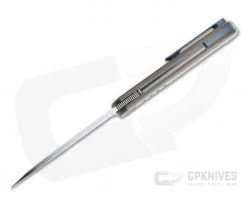 Burger Custom Atlas SFL Sheepsfoot Satin Elmax Grooved Bronze Titanium Frame Lock Front Flipper 4501 -Outlet Flippers Store 4501 3