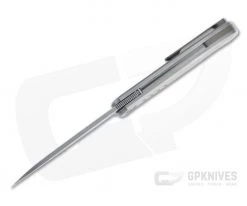 Burger Custom Atlas SFL Sheepsfoot Acid Washed Elmax Grooved Gray Titanium Frame Lock Front Flipper 4502 -Outlet Flippers Store 4502 3