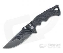 Brian Tighe Custom Tighe Fighter Drop Point Acid Wash S90V San Mai Carbon Fiber Flipper 4549