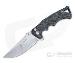 Brian Tighe Custom Tighe Fighter Drop Point Satin RWL34 Glow in the Dark Carbon Fiber Flipper 4551
