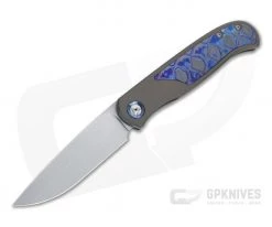 Burger Custom Atlas SFL Drop Point Satin M390 Black TiMascus Bronze Frame Lock Front Flipper 4560