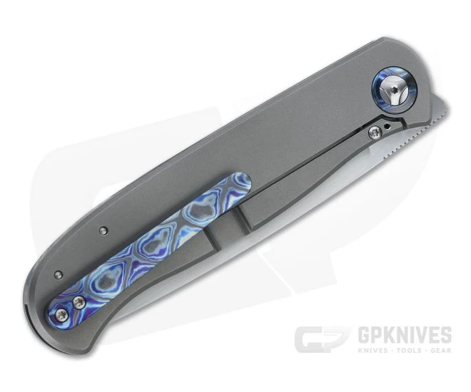 Burger Custom Atlas SFL Drop Point Satin M390 Black TiMascus Gray Frame Lock Front Flipper 4561 4 Burger Custom Atlas SFL Drop Point Satin M390 Black TiMascus Gray Frame Lock Front Flipper 4561 - Image 2