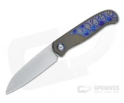 Burger Custom Atlas SFL Sheepsfoot Satin M390 Black TiMascus Bronze Frame Lock Front Flipper 4562