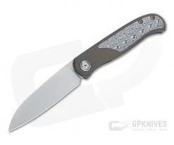 Burger Custom Atlas SFL Sheepsfoot Satin M390 Damasteel Bronze Frame Lock Front Flipper 4570