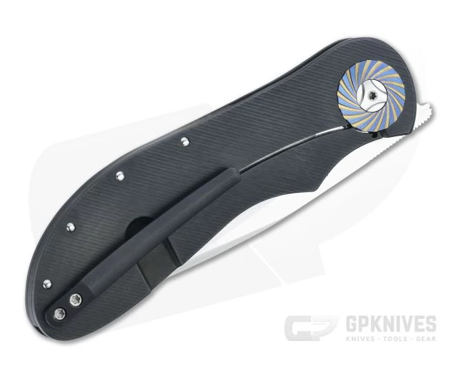 JD Van Deventer Custom EDC Front Flipper Drop Point Turbo Cut Collars Titanium Frame Lock 4594 4 JD Van Deventer Custom EDC Front Flipper Drop Point Turbo Cut Collars Titanium Frame Lock 4594 - Image 2