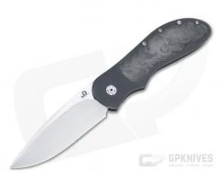 JD Van Deventer Custom EDC Front Flipper Drop Point Marbled Carbon Fiber Bolster Lock 4596