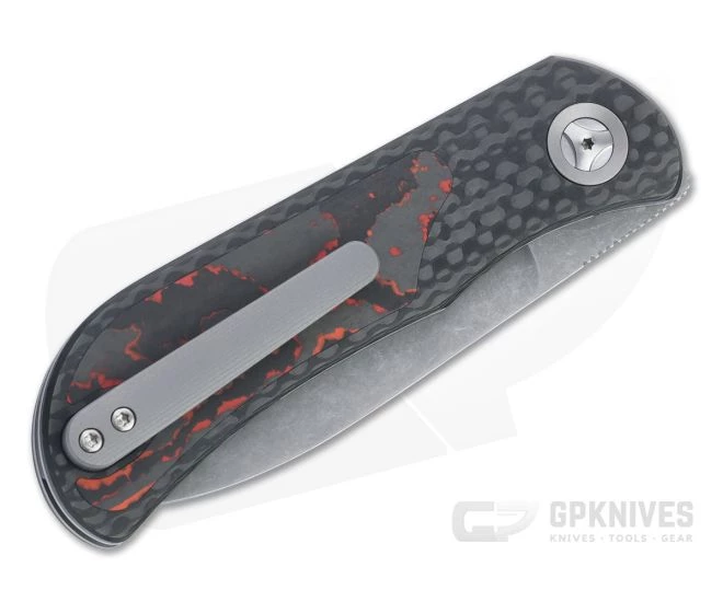 Burger Custom EXK Plus Acid Wash M390 Mars Valley Fatcarbon Inlaid Carbon Fiber Front Flipper 4664 4 Burger Custom EXK Plus Acid Wash M390 Mars Valley Fatcarbon Inlaid Carbon Fiber Front Flipper 4664 - Image 2