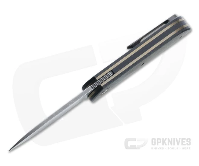 Burger Custom EXK Plus Acid Wash M390 Green Micarta Inlaid Carbon Fiber Front Flipper 4671 5 Burger Custom EXK Plus Acid Wash M390 Green Micarta Inlaid Carbon Fiber Front Flipper 4671 - Image 3