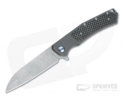 Burger Custom Sierra Acid Wash Elmax Carbon Fiber Dark Titanium Frame Lock Flipper 4685