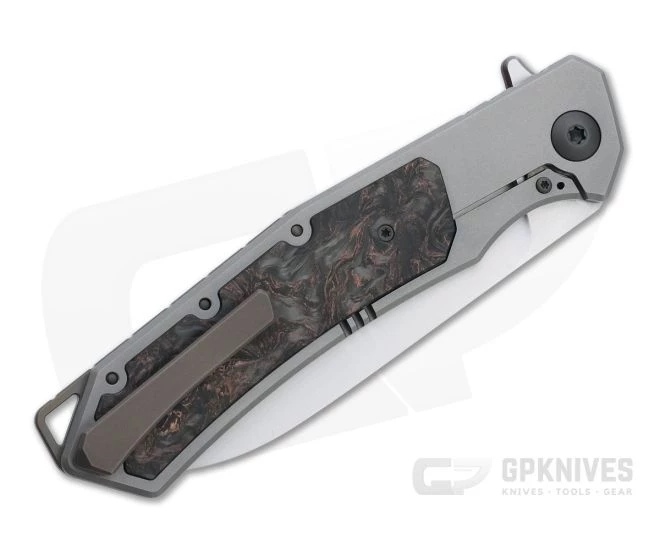 Burger Custom Sierra Satin Elmax Copper Dark Matter Fat Carbon Titanium Frame Lock Flipper 4687 4 Burger Custom Sierra Satin Elmax Copper Dark Matter Fat Carbon Titanium Frame Lock Flipper 4687 - Image 2