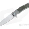 Burger Custom Sierra Satin Elmax Green Linen Micarta Titanium Frame Lock Flipper 4689 -Outlet Flippers Store 4689 1