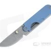 Serge Panchenko Custom Bean Drop Point Acid Washed Nitro-V Iridescent Blue Titanium Slip Joint 4709 -Outlet Flippers Store 4709 1